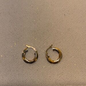 Real gold & silver hoops